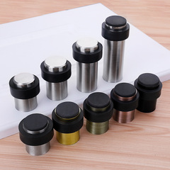 Stainless steel door stopper with thickened door barrier, glass door silicone anti-collision cylindrical position limiter for bedroom, bathroom door, top of the door
