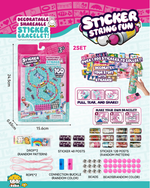 Pegatinas de juguetes para niños pulseras STICKI ROLL productos acabados creativos accesorios pegatinas de cuentas transfronterizas