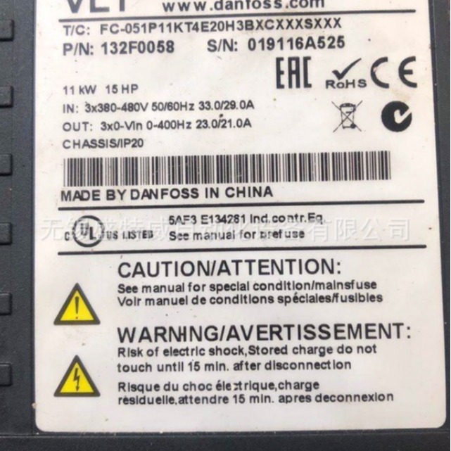 原装现货 132F0058 丹佛斯变频器FC-051P11KT4E20H3 三相11KW