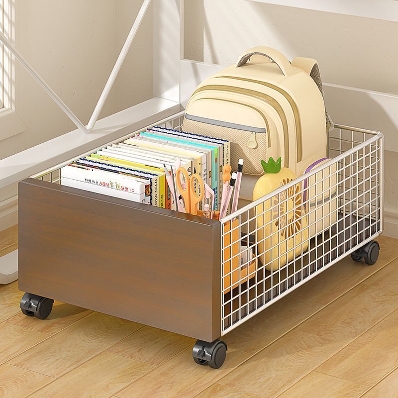Under-Desk Storage Rack, Book and Bag Storage Box, Student Classroom Book Organizer, Movable Floor-Standing Bookshelf