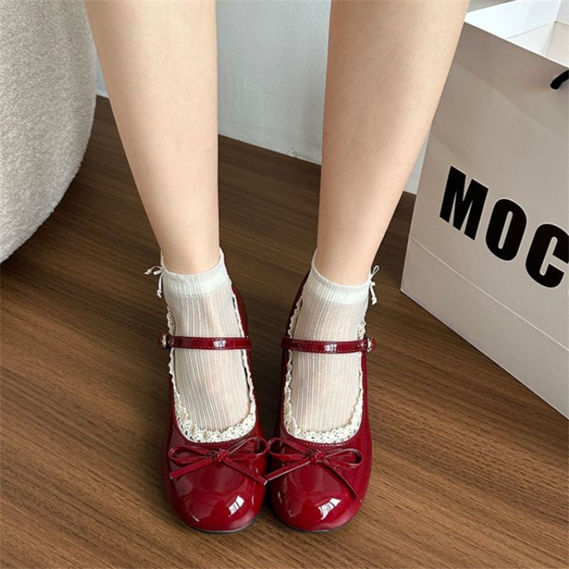 Arco de nicho zapatos de ballet franceses 2026 nuevos encaje extranjero aumento de zapatos de marizhen zapatos