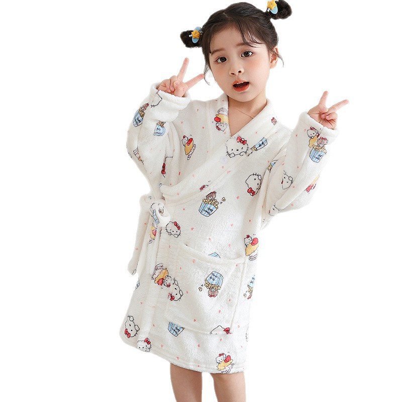 Ropa de baño infantil absorción de agua doméstica se puede usar toalla de baño grande para mantener caliente otoño y invierno suave ropa de baño para hombres y mujeres lindos