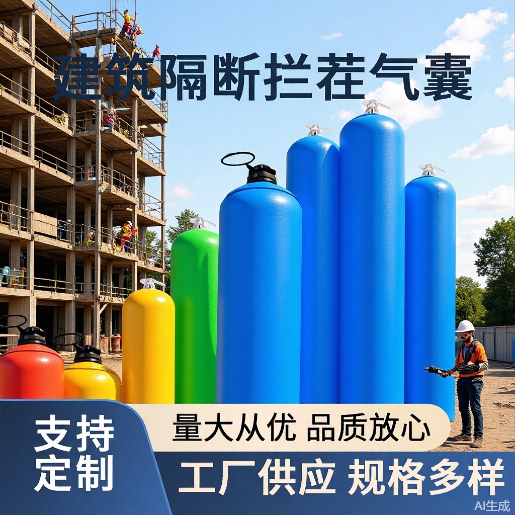 建筑隔断拦茬气囊分割梁柱高低标号水泥封堵气囊钢筋隔断充气拦茬