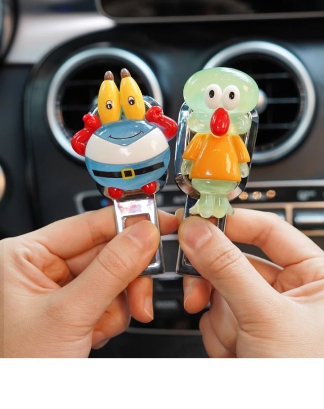 Car Safety Buckle Cute Cartoon Rear Seat Belt Fork Holder Car Anti-Stranglehold Extension Connector