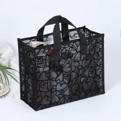 網糸植毛化粧バッグ旅行携帯ハンドバッグ洗面化粧品収納袋手持ち水泳バッグビーチバッグ