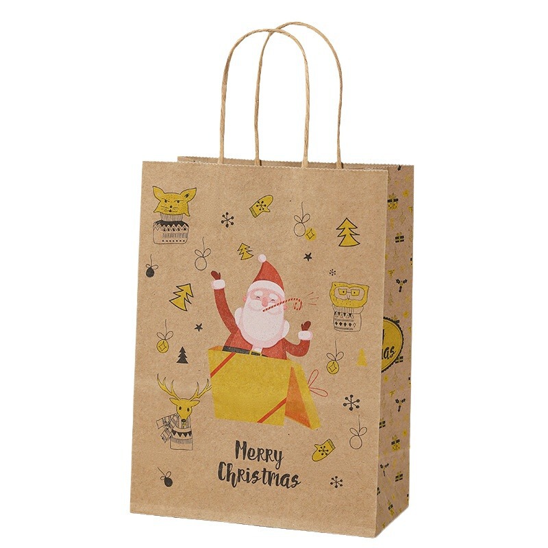 卸売りクリスマスプレゼント紙袋祝日パーティー包装クラフト紙袋平安夜キャンディープレゼント手提げ袋|undefined