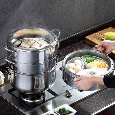 steamer 304 Stainless Steel stainless steel Original flavor household solid Nonporous Thirty-four Gas stove Electromagnetic furnace currency