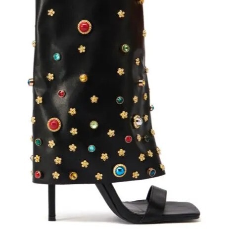 Cross-border independent station ins fashion catwalk open toe court ankle boots women's shoes summer Sandals Sandals