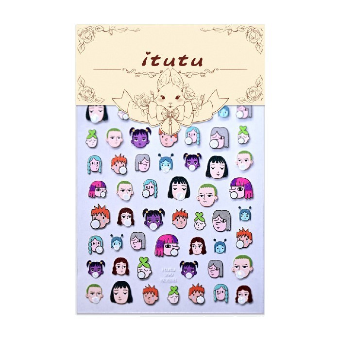 Las celebridades de Internet explotan las burbujas, las pegatinas de uñas de la chica extraña, las joyas de uñas divertidas para niños, las pegatinas de bricolaje de la carcasa del teléfono móvil