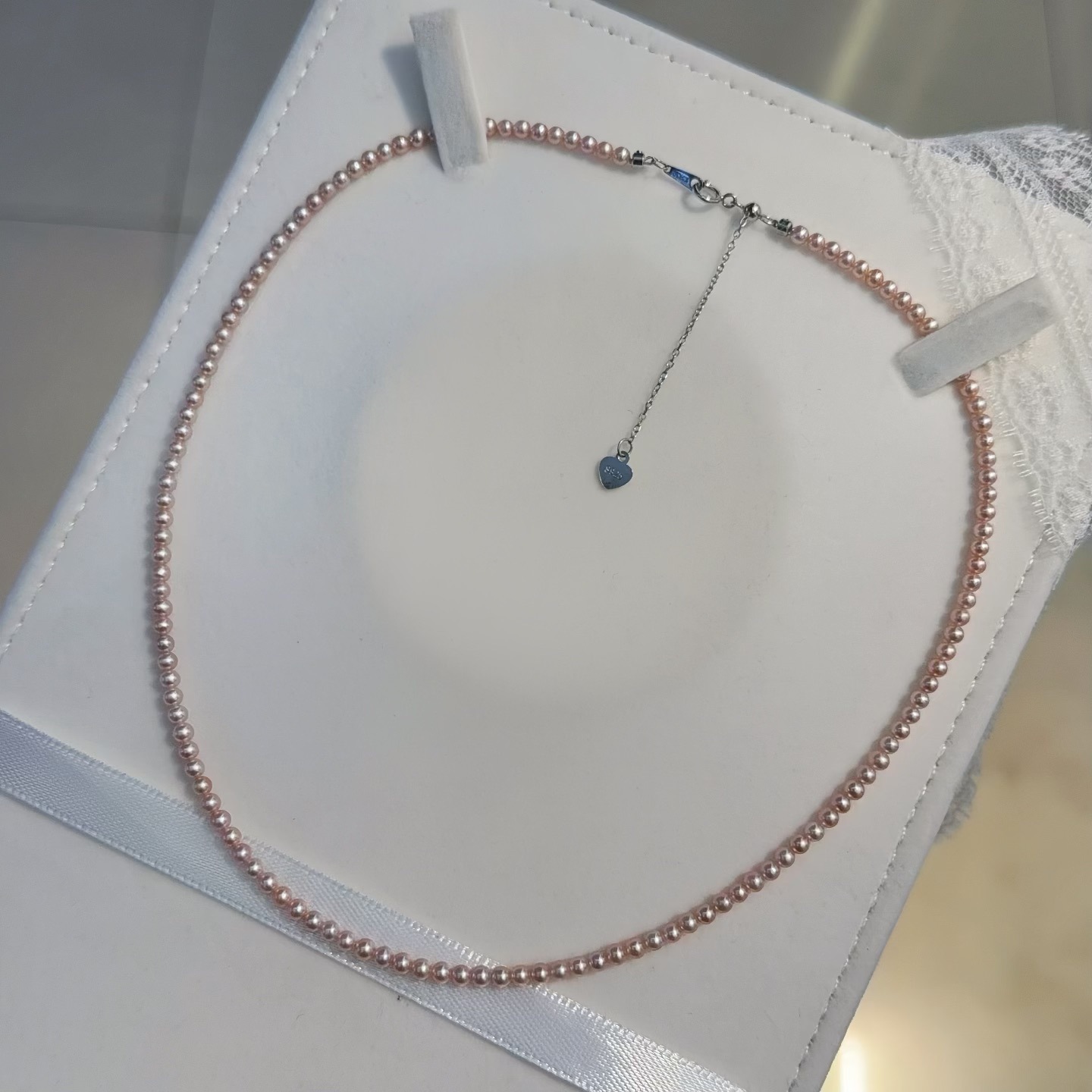 ���ߵ�ˮ����߼�����S925������Ȼɫ3-4mm��Բ��Ͼ������������