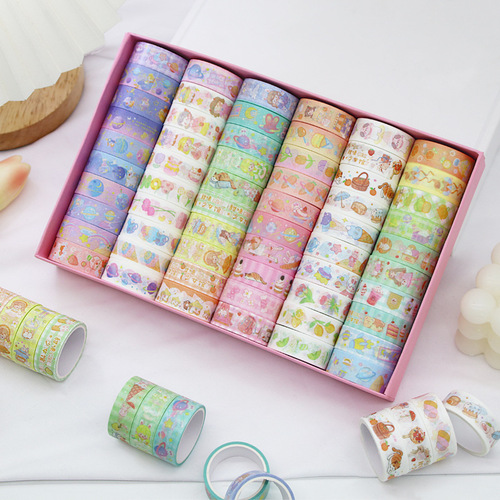 Cartoon Washi Tape 60 rolls DIY decorative tape sticker painting material cute children's stationery handbook gift box