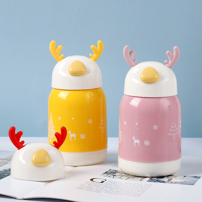 Navidad linglu taza Linda asta doble capa de vidrio actividad de apertura pequeño regalo taza imprimible