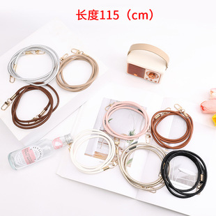 New Simple Versatile Pu Square Buckle Round Leather Strap Replaceable Bag Strap Single Shoulder Crossbody Phone Lanyard Bag Accessories in Stock