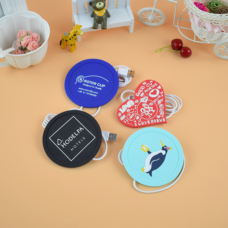 定制杯垫pvc软胶图案发热杯垫软胶保温卡通usb加热恒温滴胶易清洗