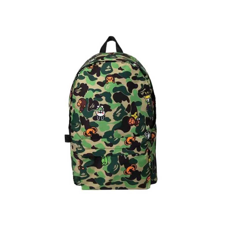 Bape Classic Camouflage Little Monkey Zoo Backpack Casual Cartoon Large Capacity Backpack Male and Female Student School Bag