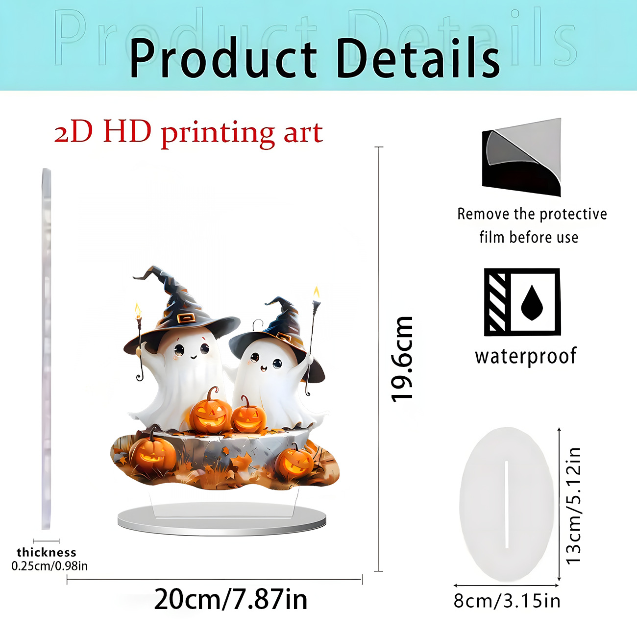 Nuevos productos transfronterizos de Halloween estilo oscuro acrílico plano 2D decoración de escritorio decoración para el hogar decoración de vacaciones
