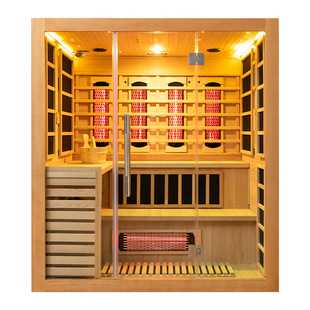 2023 new design infrared sauna and steam sauna combo hybrid sauna room for 4 people