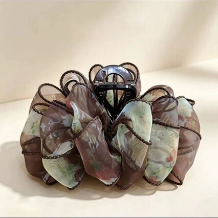 New 2026 double-layer cloud bubble hair clip, chiffon floral cloud shark clip, lightweight and luxurious New 2026 double-layer cloud bubble hair clip, chiffon floral cloud shark clip, lightweight and luxurious
