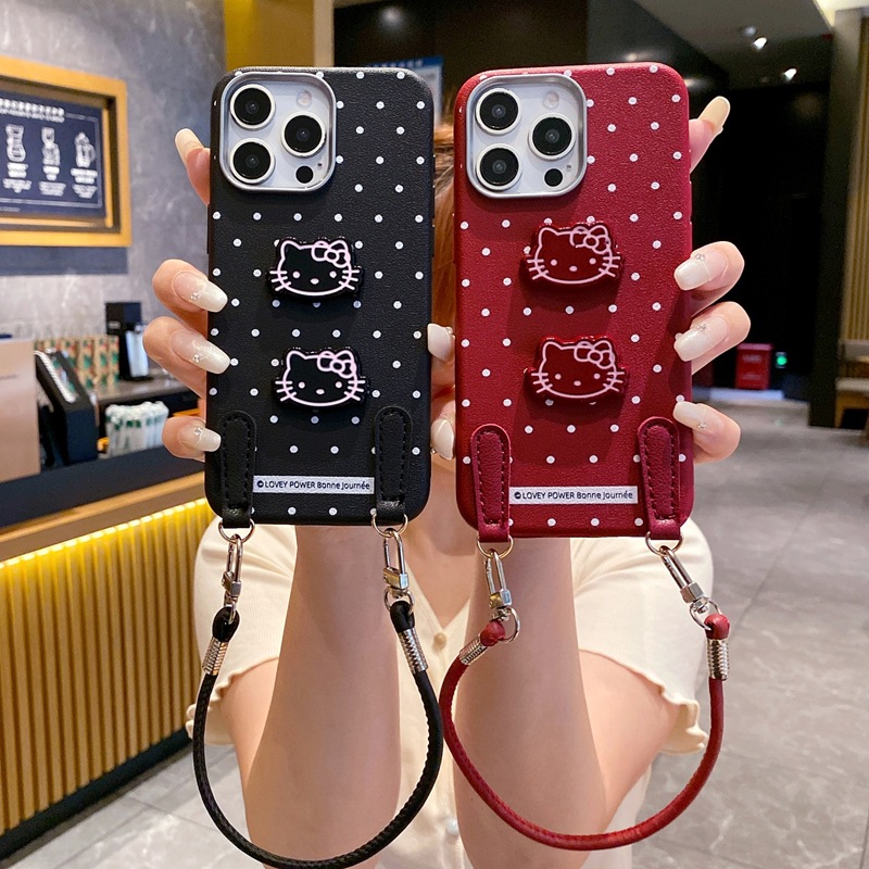 卡通波点kitty适用VIVO X100手机壳日韩可爱Y200防摔ins风保护套