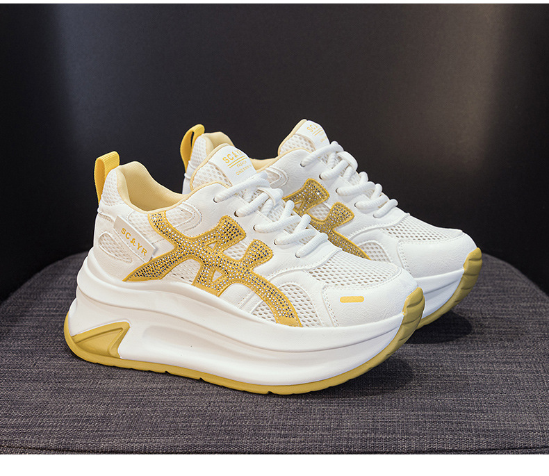 Giày sneaker nữ đế dày tăng chiều cao lưới thoáng khí mùa hè phong cách thể thao — M2916-2 Vàng kem, M2916-2 Xám kem, M2916-2 Xám chi tiết 21