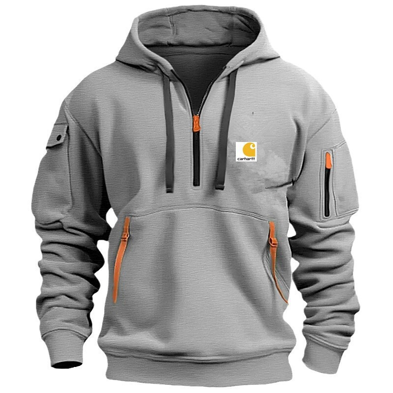 Cross-Border Export Carhartt Men's Multi-Zip Arm Pocket Sweatshirt with Fleece Loose Hoodie in Stock