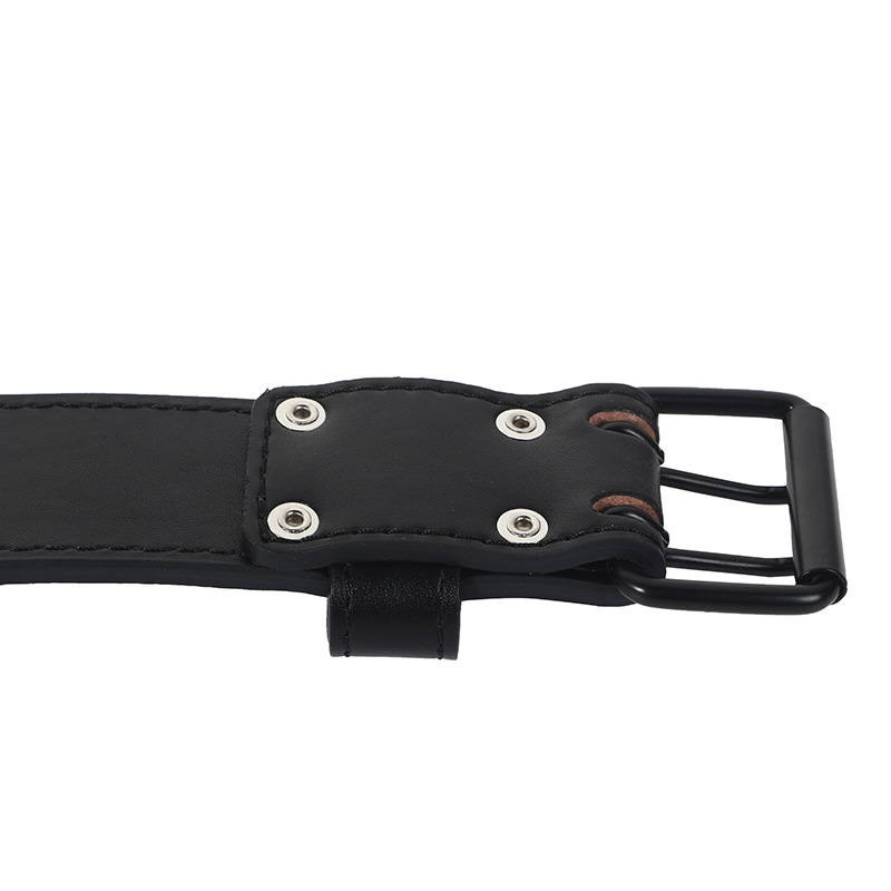 Color sólido negro piel de vaca culturismo en cuclillas tirón duro cintura soporte prensa Banco potencia cinturón de levantamiento de pesas fitness deportes equipo de protección al por mayor