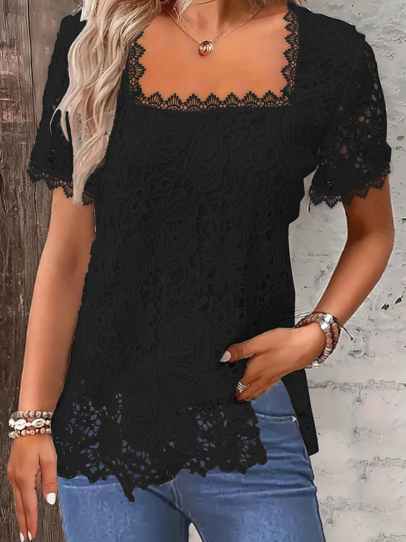 Regular Fit Fit Type Solid Color Pattern Wholesale Women's Vacation Solid Color Short Sleeve Blouses
