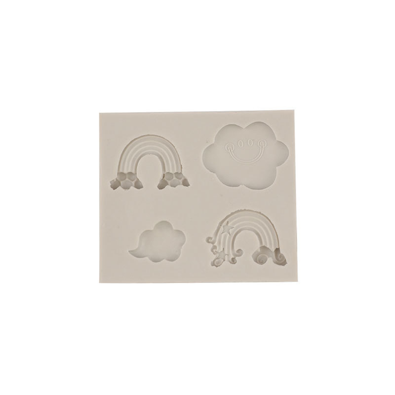 Nube Arco Iris flujo de aire modelado molde silicona DIY creativo hornear Decoración Accesorios fondant pastel chocolate