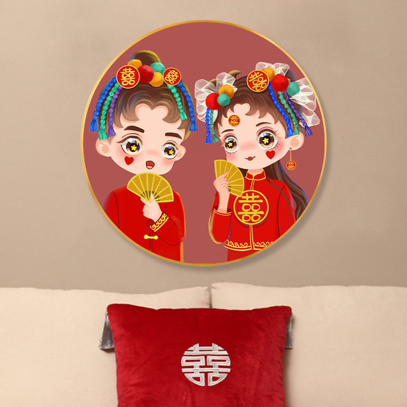 2022钻石画满钻新款结婚婚礼情侣砖石画新婚礼物百喜图十字绣2021