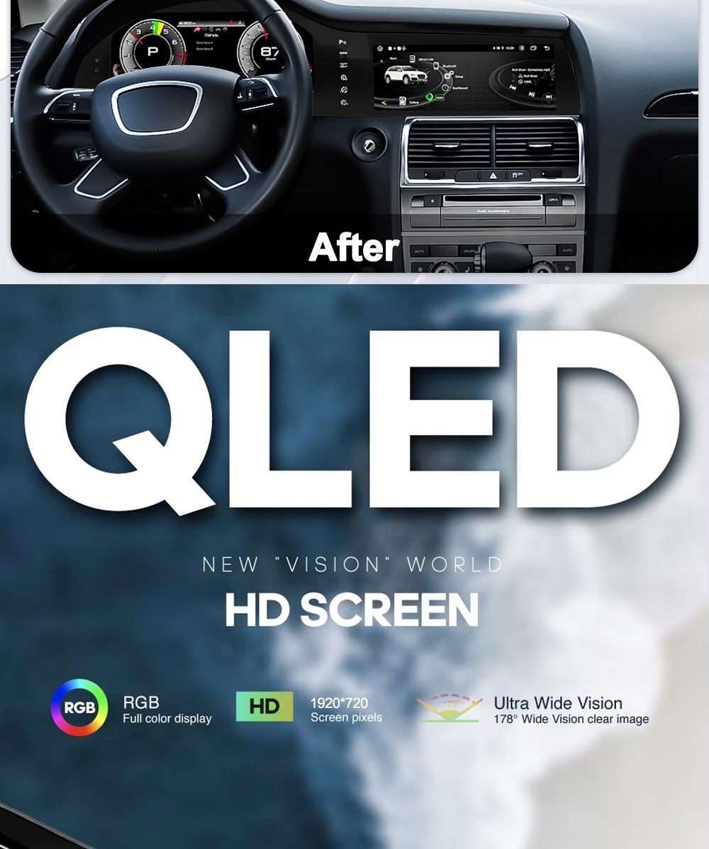 Suitable for Audi Q7 Lcd Instrument Navigation Screen 05-15 Central Control Car Large Screen Navigator Android System