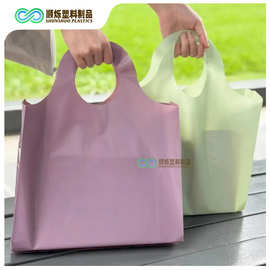 网红高颜值服装手提袋可循环高端新料国货潮牌手孔补片PE冲孔袋
