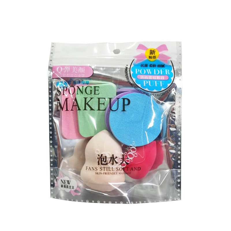 6-piece combinación húmeda y seca de polvo de la calva de soplo multi-Forma de esponja de maquillaje en polvo de soplo no látex al por mayor