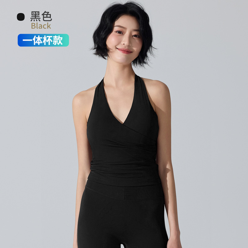 Antibacterianos transfronterizos belleza de espalda ropa interior deportiva cuello colgante cruzado sujetador reúnido chaleco de cabina de fitness chaleco de yoga superior mujer image 19