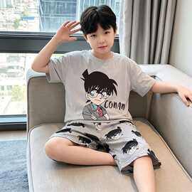 男童睡衣套装2026夏秋季新款儿童中大童新款男孩短袖短裤家居服