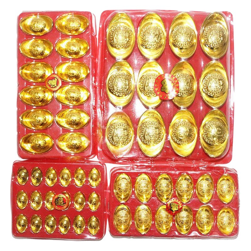 Lingote de oro de plástico lingote sólido festivo suministros decoración muebles para el hogar al por mayor