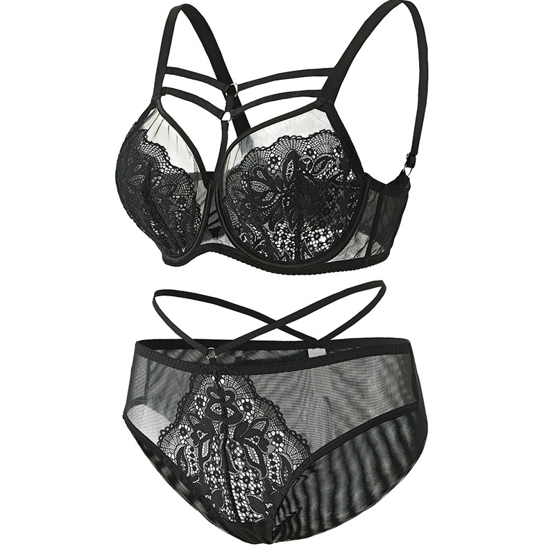 Cross-Border Plus-Size Lingerie Set, Mesh See-Through Sexy Bra, Minimizes Large Bust, Gathers and Supports Side Breasts, Wholesale in Stock Cross-Border Plus-Size Lingerie Set, Mesh See-Through Sexy Bra, Minimizes Large Bust, Gathers and Supports Side Breasts, Wholesale in Stock