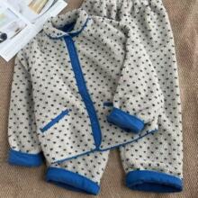 韩版波点珊瑚绒睡衣女加厚加绒保暖羊羔绒秋冬季宽松家居服套装