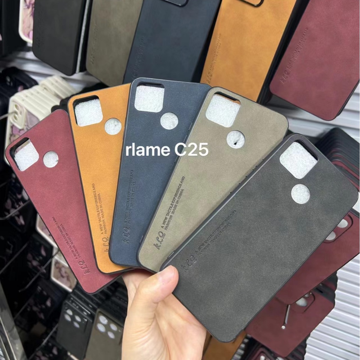 适用RealmeC53手机壳真我C25全包防摔C12羊巴皮磨砂C51商务软边7i