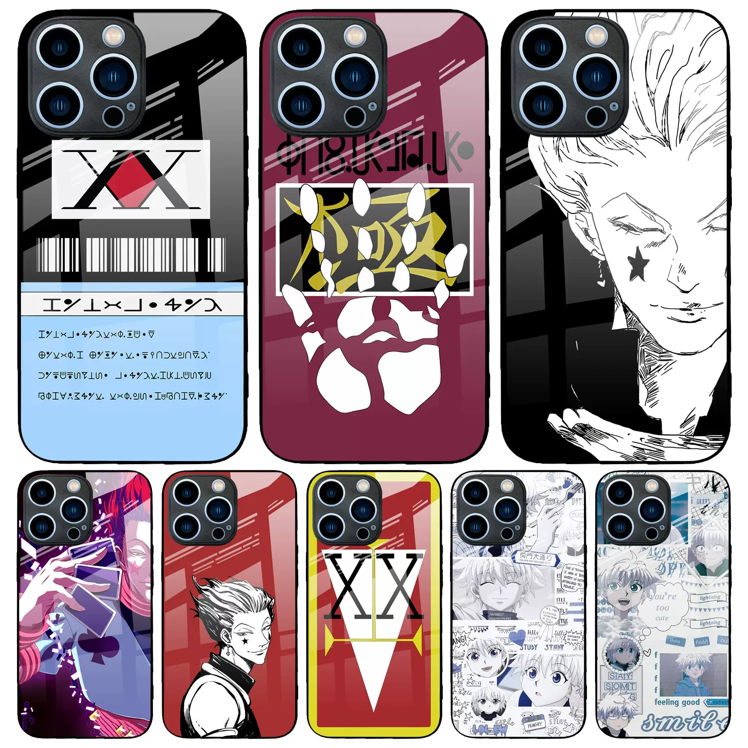 适用苹果16玻璃手机壳14全职猎人17promax库洛洛12动漫保护套IP13