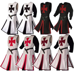 Men's Medieval Crusader Costumes Knight Jacket Cloak Renaissance Warrior Cosplay