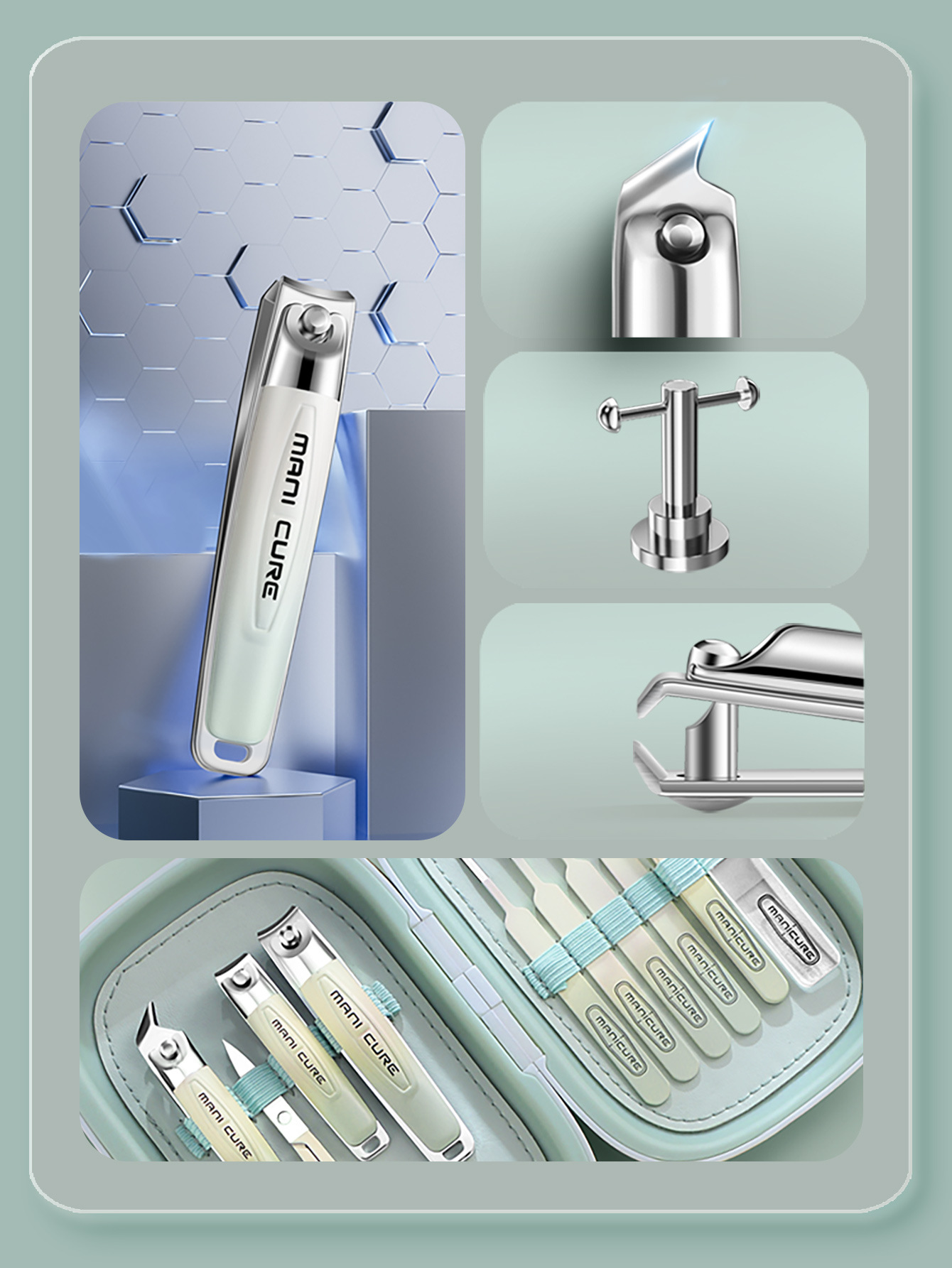 Nagelschere-Set, Nagelschere, Nagelschere, Fußnagelschere, einzelne multifunktionale Pediküre, tragbare Manikürschere für Zuhause