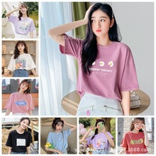 夏季女装 阿里巴巴批发网1688女装短袖棉T恤地摊货源半袖货源批发