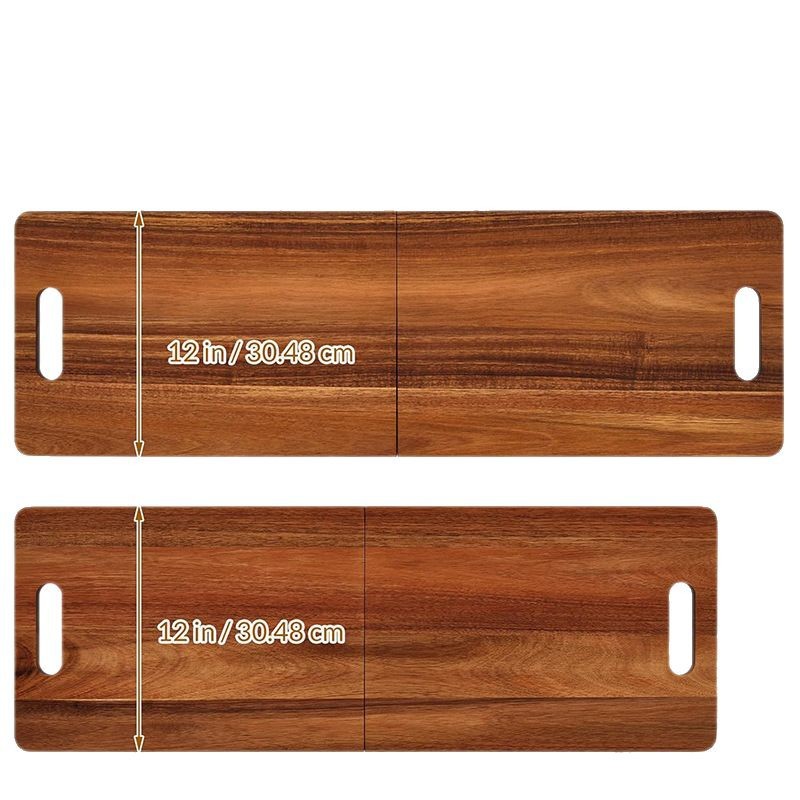 Tablero de cortar plegable de madera, picnic portátil, camping, pan de frutas, tabla de cortar, tabla de cortar de madera disponible de doble cara de cocina