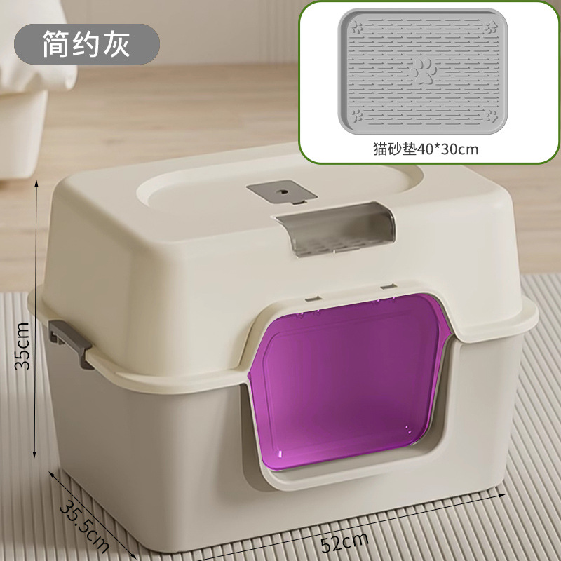 Cajón de arena para gatos super grande totalmente cerrado anti-spillado ultravioleta inodoro para gatos artículos para mascotas de plástico arena para gatos