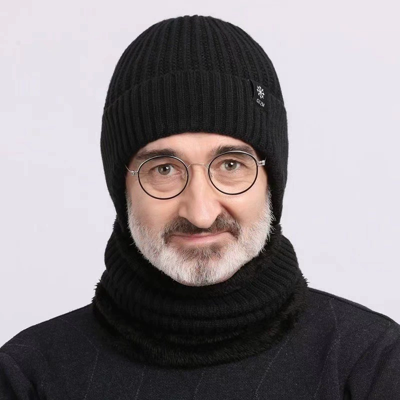 Набор зимней warmth Si Cheng: шапка‑вязаная + шарф со снежинками, уютная шерстяная смесь, несколько цветов