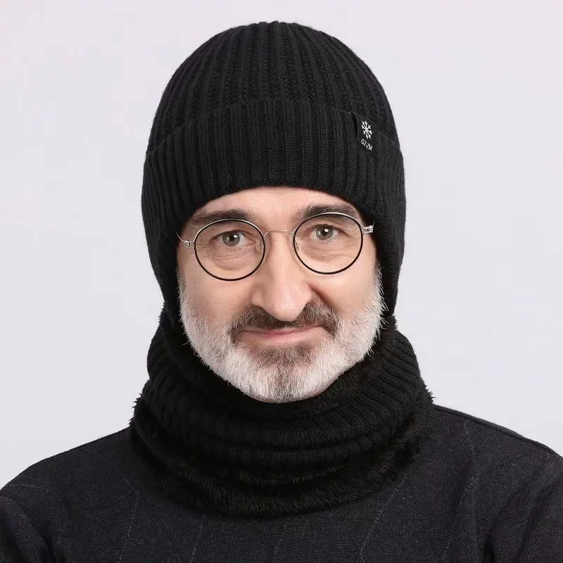Набор зимней warmth Si Cheng: шапка‑вязаная + шарф со снежинками, уютная шерстяная смесь, несколько цветов