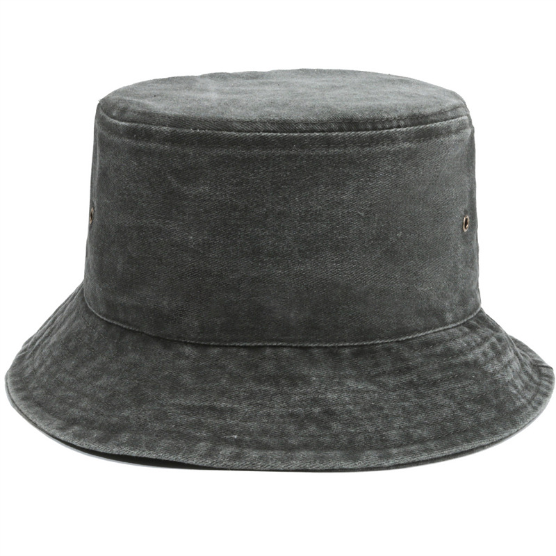 Sombrero tipo pescador de primavera y otoño, color sólido lavado, ala redonda, plegable y de moda para sombra