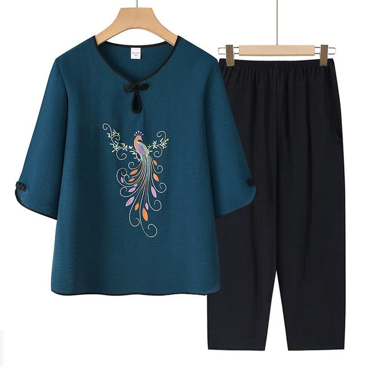 Летняя одежда для пожилых людей, летний костюм бабушки с короткими рукавами, рубашка для мамы 60 и 70 лет, одежда для старухи, новый стиль.