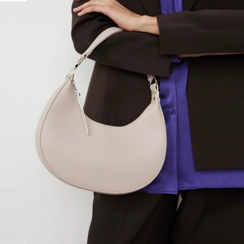 Handheld Shoulder Bag, One-Shoulder Crescent Shape, 27×14×7 cm, Multi-Color