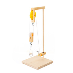Tech small projects small inventions STEAM students physics science experiments pulley system crane handmade DIY materials